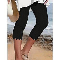 Women's Leggings Chinos Vacation Vintage Ethnic Style Calf-Length High Waist Solid Color Printing Comfy Soft Comfortable Stretchy Formal Outdoor Vacation Black White Summer Spring Slim Fit