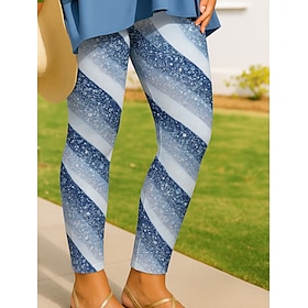 Women's Leggings Vacation Vintage Ethnic Style Full Length High Waist Graphic Abstract 3D Print Quick Dry Breathability Soft Stretchy Outdoor Home Causal Black