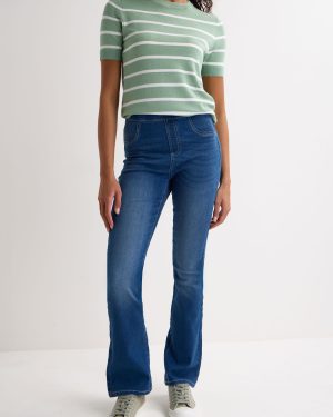 Womens Mid Blue Wash Kate Bootcut Jeggings