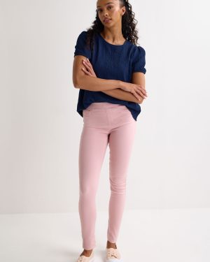 Womens Pink Plain Kate Shaper Jeggings