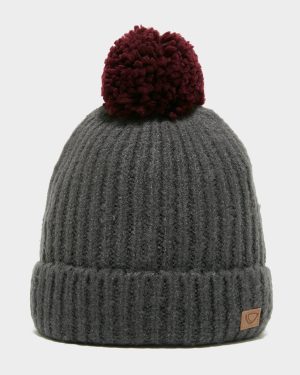 Women's Pom Knit Ribbed Beanie