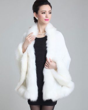 Women's Poncho Knitwear Oversized Faux Fur Coat Spring Outerwear