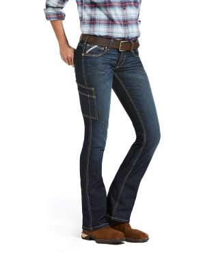 Women's Rebar DuraStretch Riveter Boot Cut Jeans in Hallow Cotton, Size 29, by Ariat