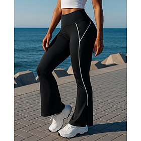 Women's Running Pants Flared Pants Elastic Waistband High Waist Pants / Trousers Sports Outdoor Casual Breathable Quick Dry Lightweight Elastic Tennis Golf Ru