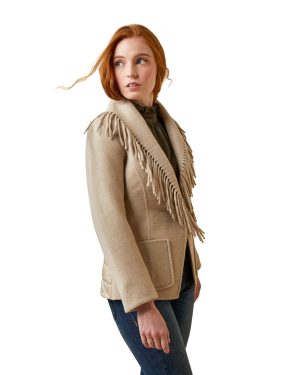 Women's Sausalito Coat Long Sleeve in Oatmeal, Size Small, by Ariat