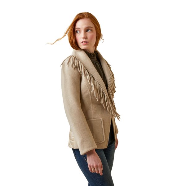 Women's Sausalito Coat Long Sleeve in Oatmeal, Size Small, by Ariat