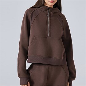 Women's Sport Jacket Windproof, Warm Hooded Long Sleeve Sports Solid Color Jacket For Pilates, Running, Yoga Activewear Black / White / Pink