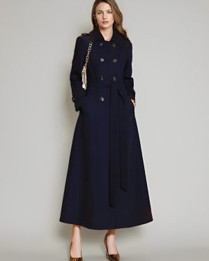 Women's Trench Coat Practical Turndown Collar Buttons Full Length Coat