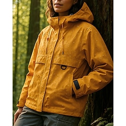 Women's Windbreaker Hiking Jacket rain coat Outdoor Waterproof Windproof Lightweight Hiking Outfits Hiking Clothes Spring Autumn / Fall Top Camping / Hiking / Caving Running Black White Yellow