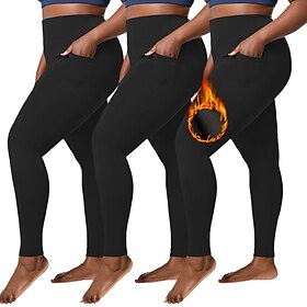 Women's pilates leggings Outdoor Pants sport pants Pocket Lightweight Warm Pilates Gym Running Pants Black Burgundy Plus Size Sports Activewear Micro-elastic