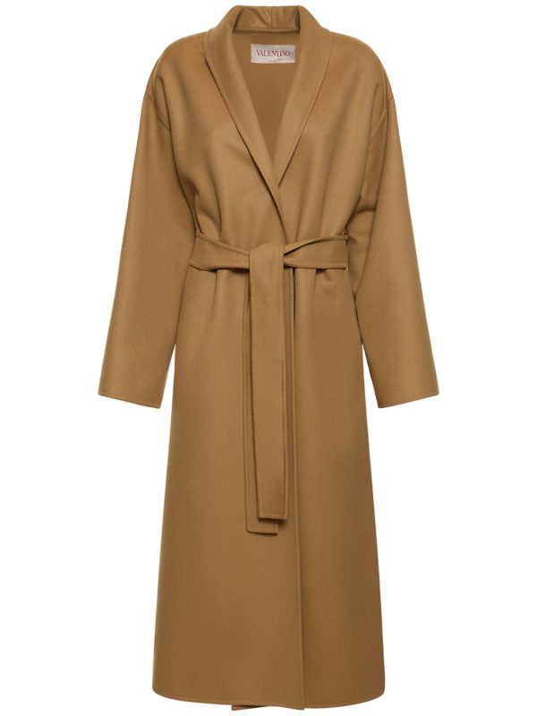 Wool Compact Belted Long Coat