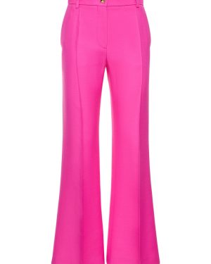 Wool & Silk Crepe Flared Pants