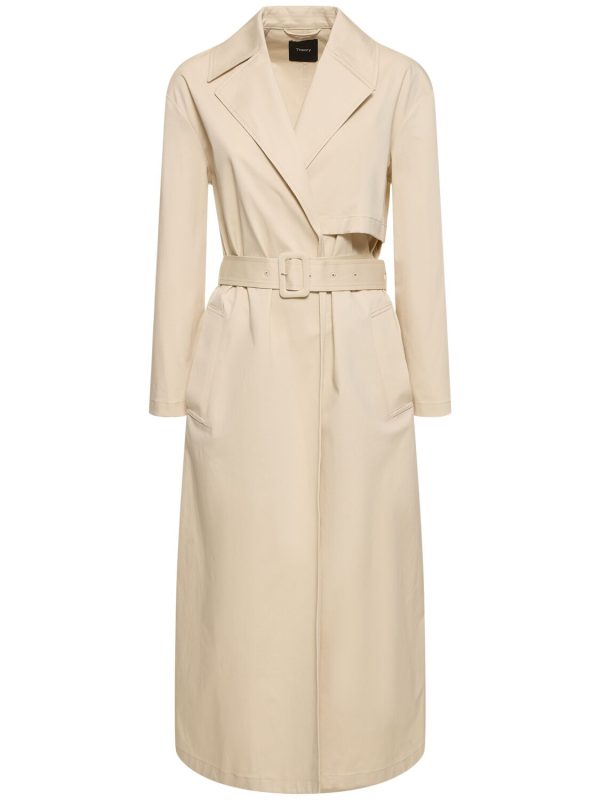 Wrap Stretch Cotton Trench Coat