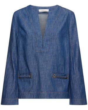 Wylie Stretch Denim Tunic Top