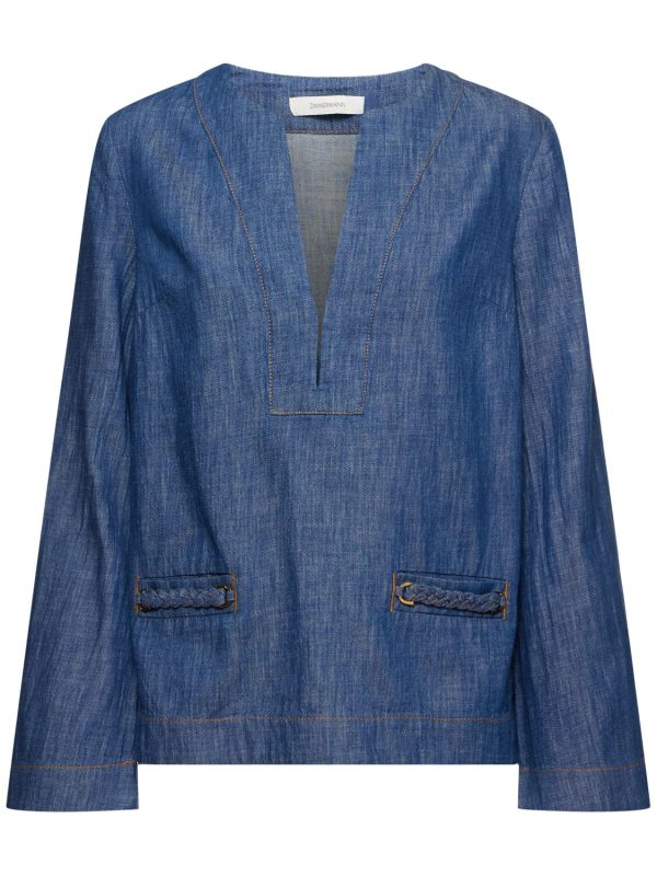 Wylie Stretch Denim Tunic Top