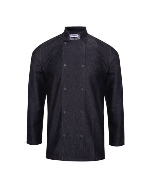 (XL, Black Denim) Premier Unisex Denim Chefs Jacket (Pack of 2)