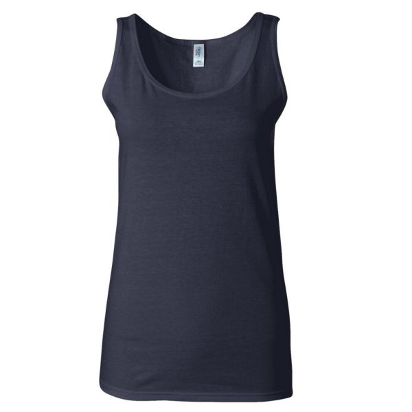 (XL, Navy) Gildan Ladies Soft Style Tank Top Vest