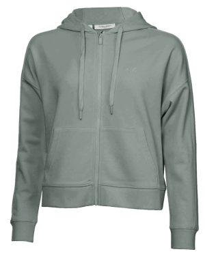 (XS, Sage) Calvin Klein Womens 2022 Capa Full Zip Lightweight Breathable Oversize Hoody