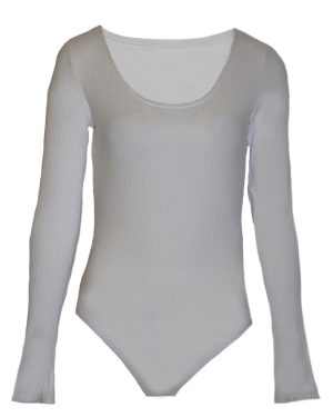 (XS, White) Brave Soul Womens/Ladies Long Sleeve Low Cut Bodysuit