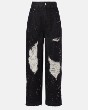 Xu Zhi Embellished distressed wide-leg jeans