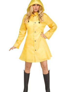 Yellow Raincoat Fancy Dress Costume for Women