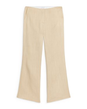 Yellow Tailored Slim Flared Trousers
