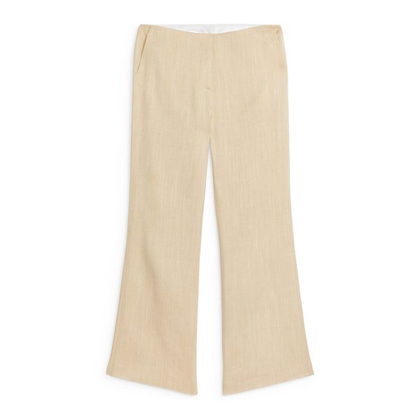 Yellow Tailored Slim Flared Trousers