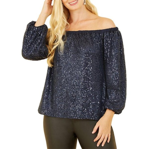 Yumi Bardot Top - Blue