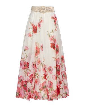 ZIMMERMANN | Lightburst print cotton and silk maxi skirt | Women | 0
