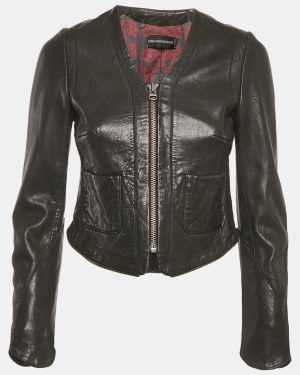 Zadig & Voltaire Deluxe Black Leather Vencia Jacket S