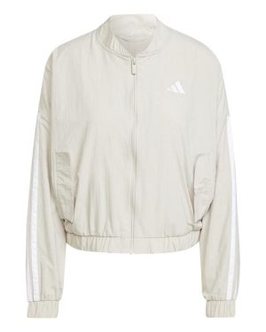 adidas 3-Stripe Woven Bomber Jacket Womens - Beige