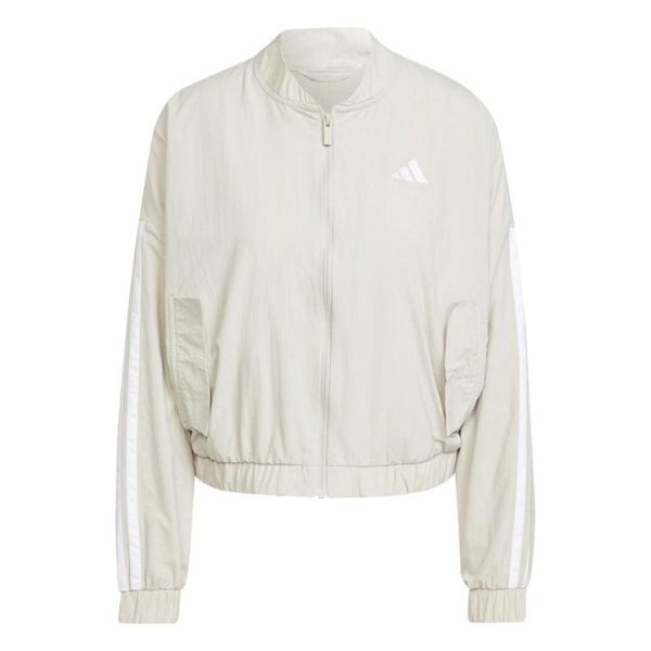 adidas 3-Stripe Woven Bomber Jacket Womens - Beige