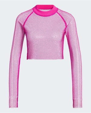 adidas Crystal Mesh Cover-Up Long-sleeve Top Womens - Pink