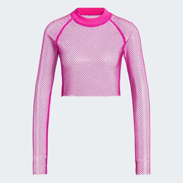 adidas Crystal Mesh Cover-Up Long-sleeve Top Womens - Pink