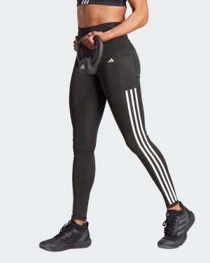 adidas Optime 3-Stripes Full-Length Leggings - Black