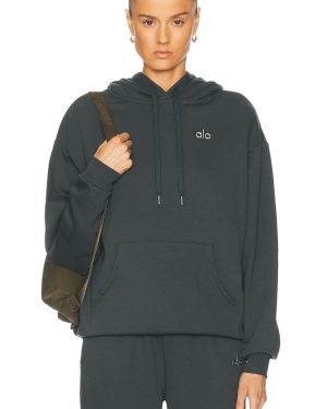 alo Accolade Sweatshirt in Charcoal Green - Dark Green. Size S (also in XS).
