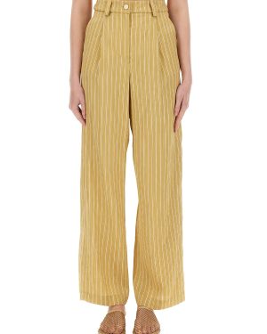 alysi striped satin tailored pants