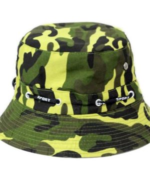 (army green) MUQZI Sports Accessory Fashion Camouflage Sun Block Bucket Hat Outdoor Breathable Hiking Fishing Cap