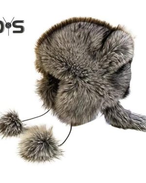 (as the picture, A) Trapper Hat with Bear Ear Adult Winter Earlap Hat with Pompom Windproof Faux Fur Hat with Tail for Snow Activity Skiing