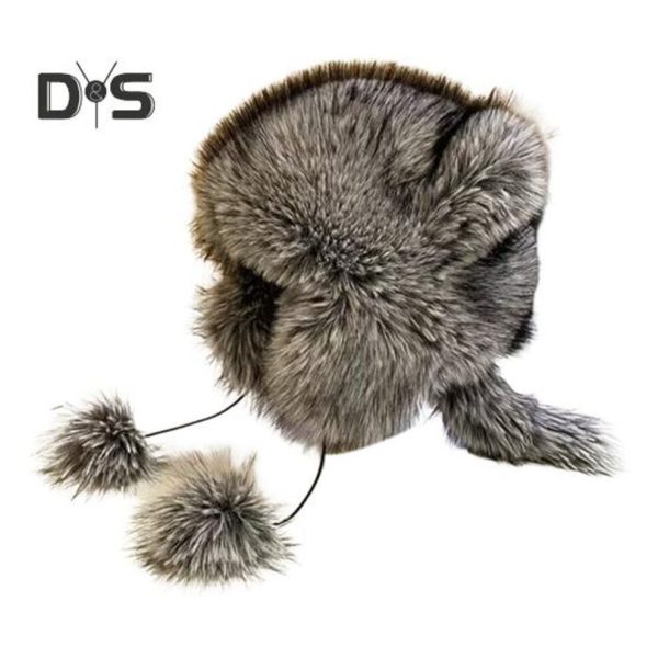 (as the picture, A) Trapper Hat with Bear Ear Adult Winter Earlap Hat with Pompom Windproof Faux Fur Hat with Tail for Snow Activity Skiing