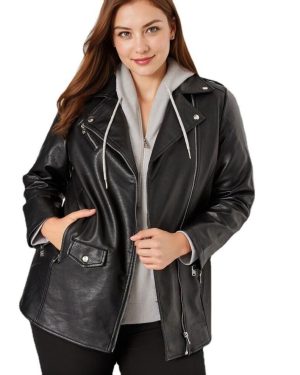 (black, 0XL) VANGULL Brand Women Spring Autumn Lapel Collar Oversized Leather Jacket