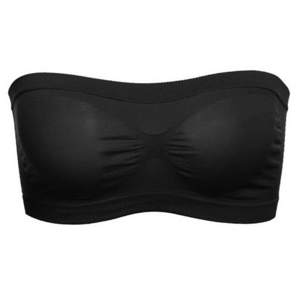 (black, XL) Mesh Breathable All-match Tube Top Women's Anti-glare Strapless Underwear