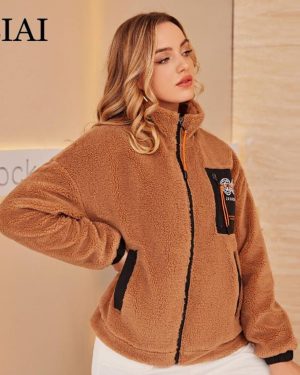 (camel, L) ZIAI Spring Autumn Women's fur coat Faux Fur Lamb Wool Coat Female Fleece Teddy Jacket Thickened Warm Plush jacket New in coats ZN-T11