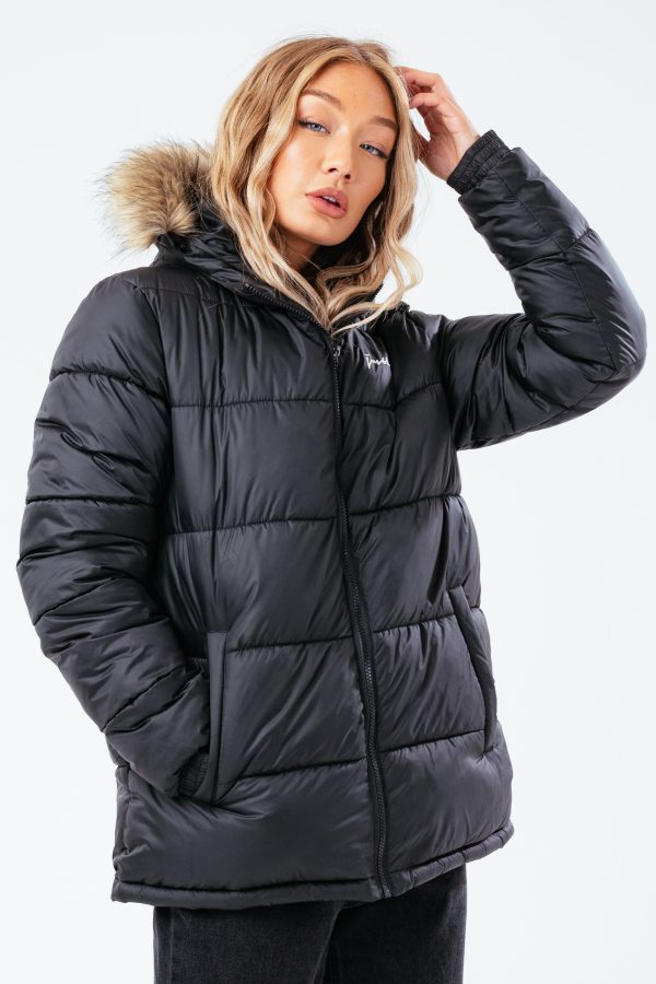 hype black women's puffer jacket