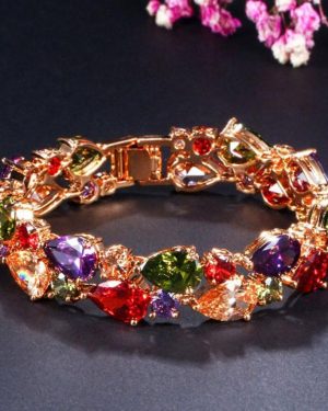 (multicolor,gold) WWJ Top Quality Sparkling Cubic Zirconia Yellow Golden Big Wide Wrap Bracelets Bangles for Brides