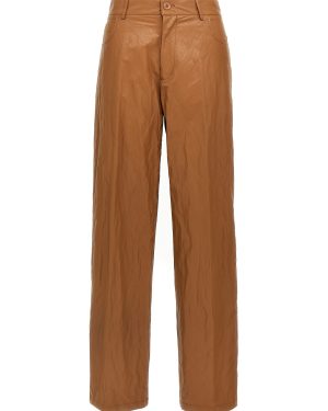 (nude) Leather-effect Pants