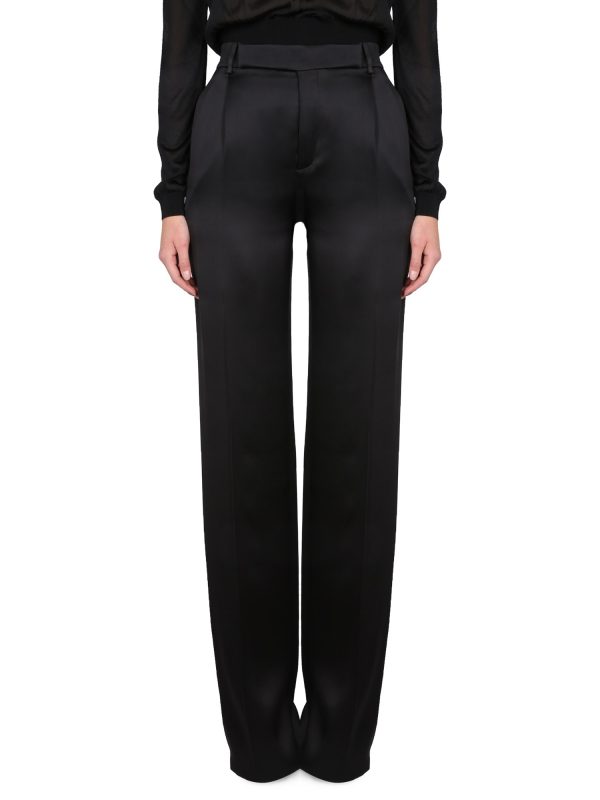 saint laurent satin flared pants