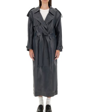 salvatore santoro leather trench coat
