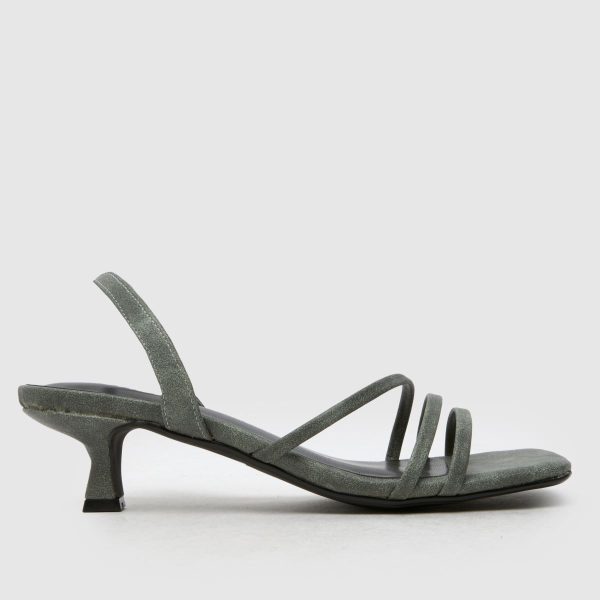 schuh Steele Strappy Kitten High Heels in Green