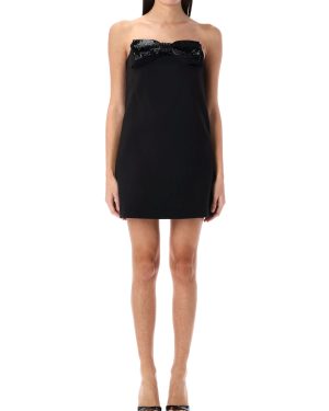 self-portrait Crepe Bandeau Mini Dress